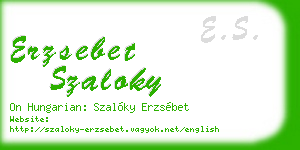 erzsebet szaloky business card