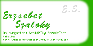 erzsebet szaloky business card